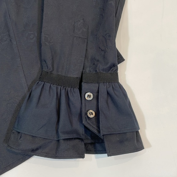 ETRO Milano Luxury Boutique Blouse Size 48 US 12 Dramatic Ruffle Collar Cuffs - Picture 7 of 16